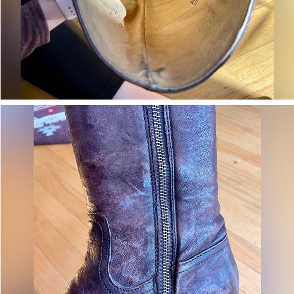 Frye Melissa Riding Boots | women’s size 9B | distressed brown - Picture 6 of 8